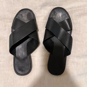 Madewell black leather sandals